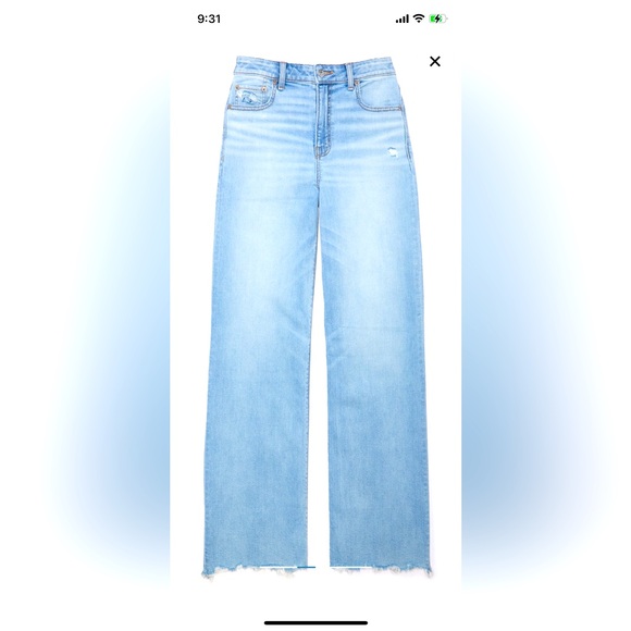 AE dreamy drape stretch super high waisted baggy wide leg jean - Picture 1 of 4